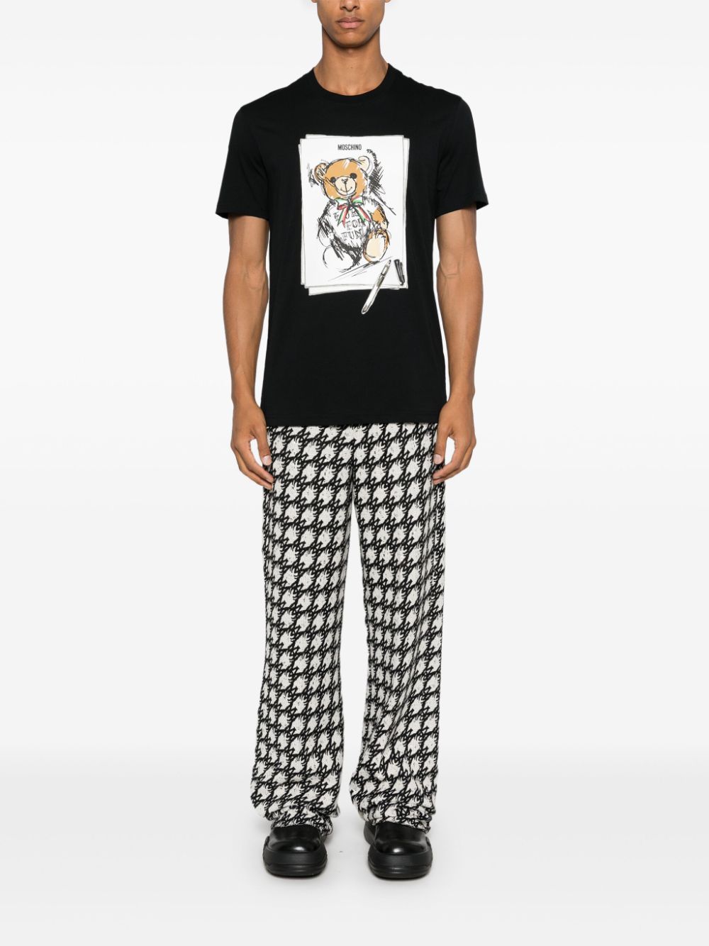 Moschino T-shirt met teddybeerprint - Zwart