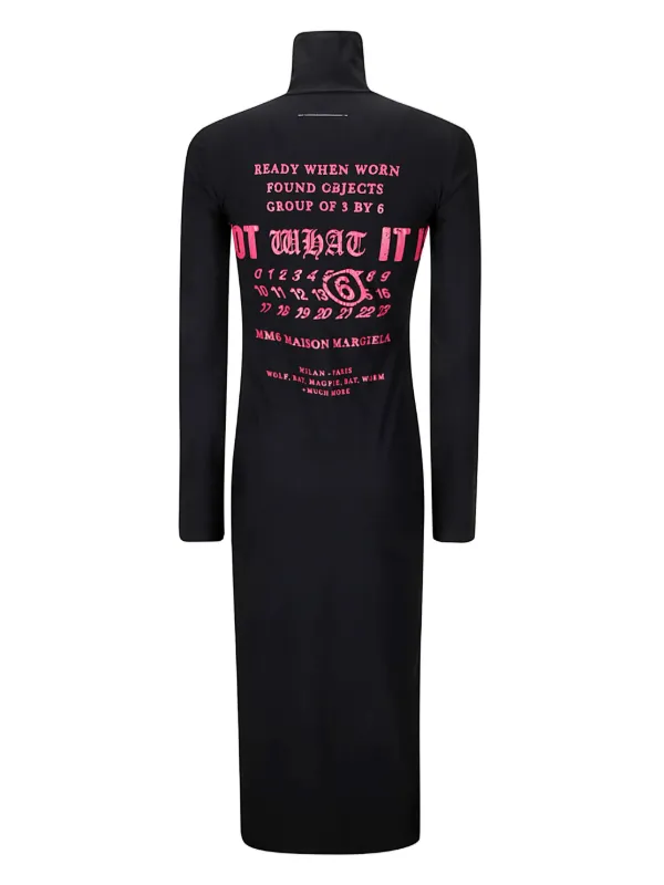 ワンピース MM6 MAISON MARGIELA MIDI DRESS MM6 Maison Margiela logo-print Midi Dress | Black | FARFETCH