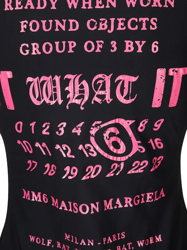 MM6 Maison Margiela logo-print Midi Dress | Black | FARFETCH