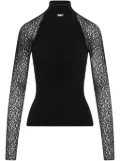 Wolford lace-sleeved top - Black