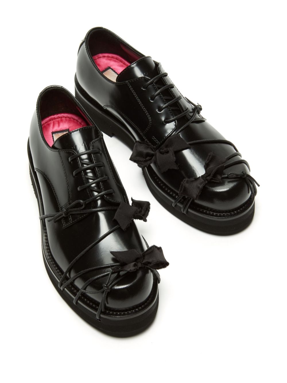 Nº21 lace-up leather derby shoes Black