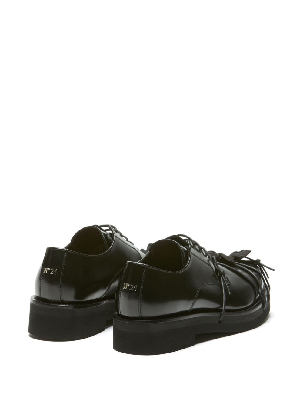 Nº21 lace-up leather derby shoes Black