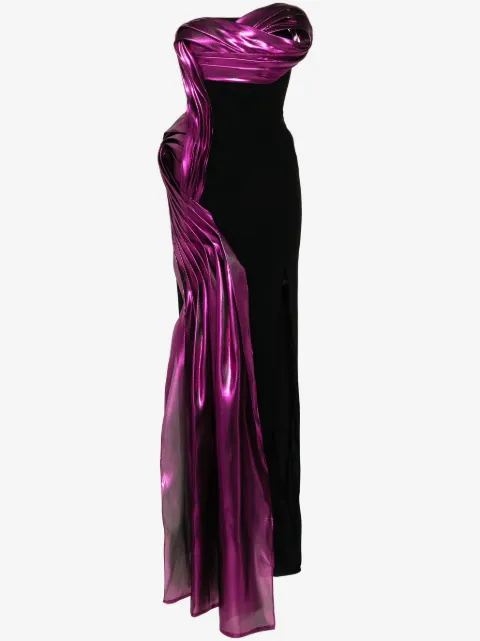 Gaby Charbachy  metallic-effect mermaid gown