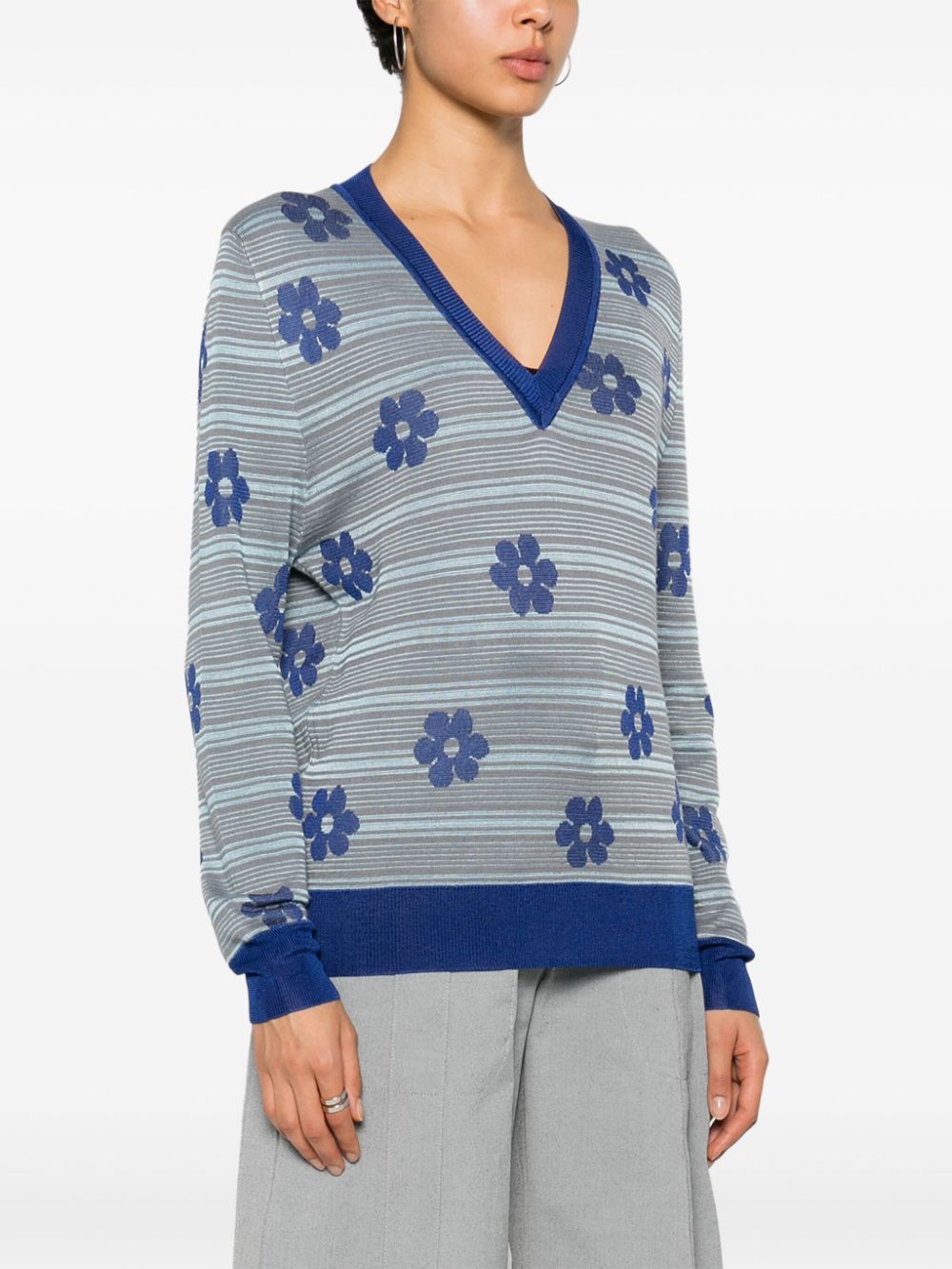 Marni floral striped sweater Women