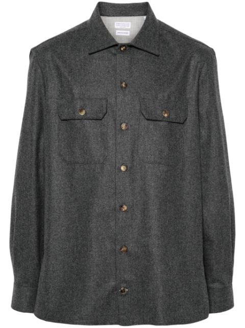 Brunello Cucinelli melange-effect shirt Men