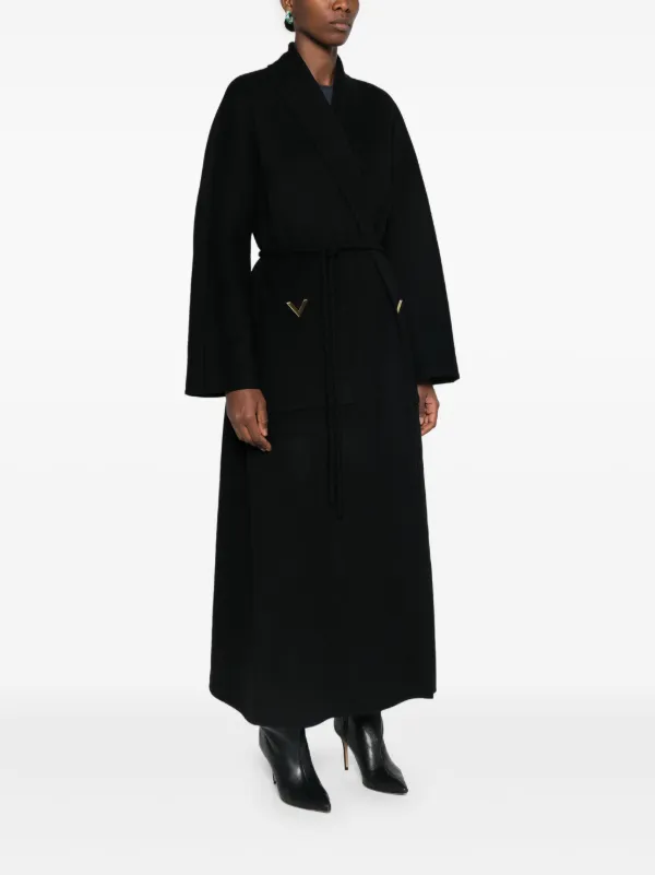 通販サイト一覧 Valentino Garavani カシミア コート | ブラック | FARFETCH JP ジャケット・アウター