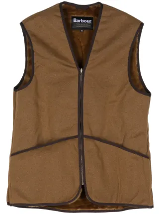 Barbour contrasting trim Gilet Brown FARFETCH AO