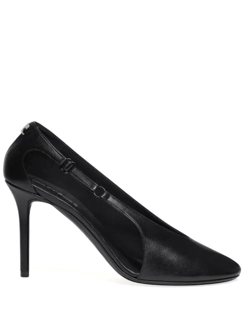 Courrèges 100mm Oblique leather pumps