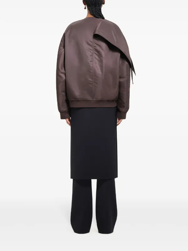 Courrèges bow-collar Bomber Jacket | Brown | FARFETCH