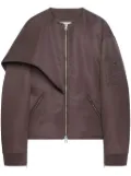 Courrèges bow-collar bomber jacket - Brown