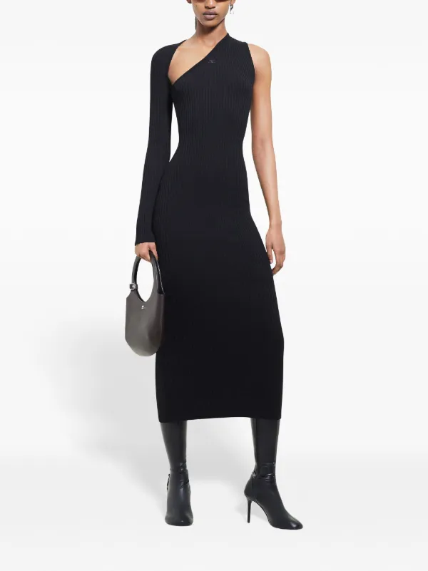 Courrges ribbed-knit Maxi Dress | Black | FARFETCH