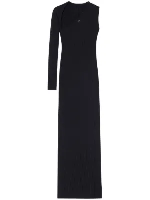 Y-3 stripe-detailing one-shoulder Maxi Dress | Black | FARFETCH