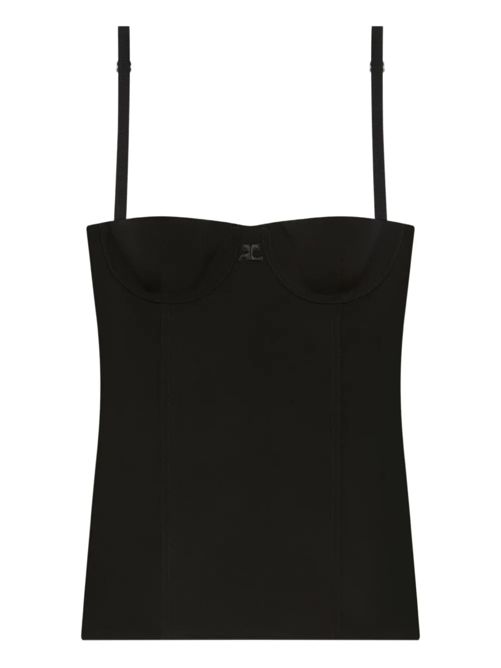 Courrèges Bustier met spaghettibandjes Zwart