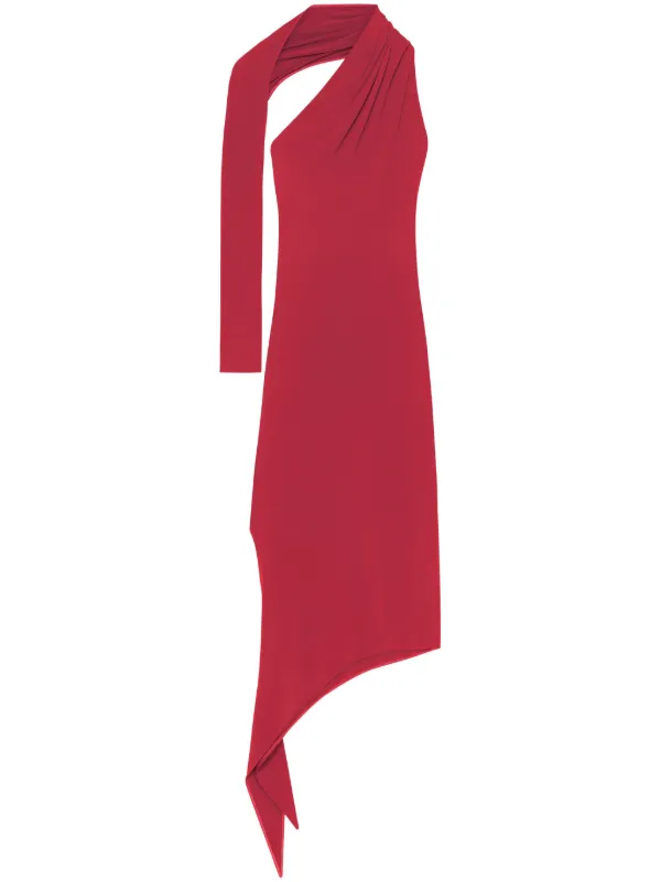 Courrges Slash Crepe Maxi Dress | Red | FARFETCH GE