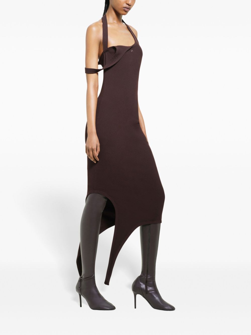 Shop Courrèges Undressed Dress In Brown