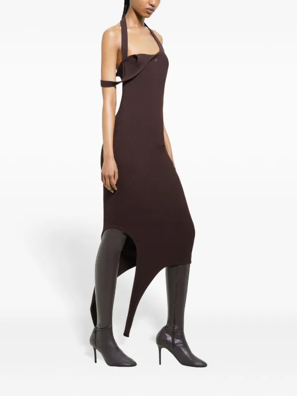 ワンピース COURREGES 'Undressed Light Knit' dress Brown 424MRO484FI0001 Courrèges Undressed Dress | Brown | FARFETCH