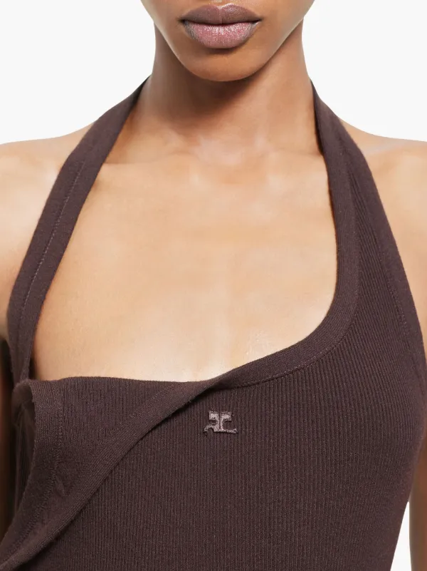 【関税込み】COURREGES 'Undressed Light Knit' dress Courrèges Undressed Dress | Brown | FARFETCH