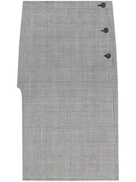 Courrèges — oblique Prince of Wales midi skirt