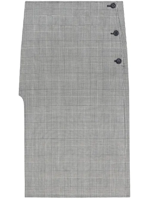 Jupe mi-longue à motif Prince de Galles - Courrèges - Modalova