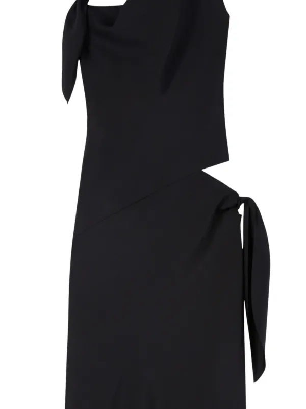 Courrèges Knot Slash Dress | Black | FARFETCH