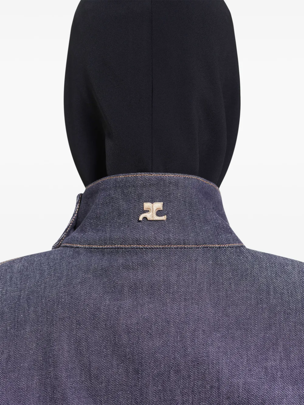 Shop Courrèges Motorcycle Denim Jacket In Grau