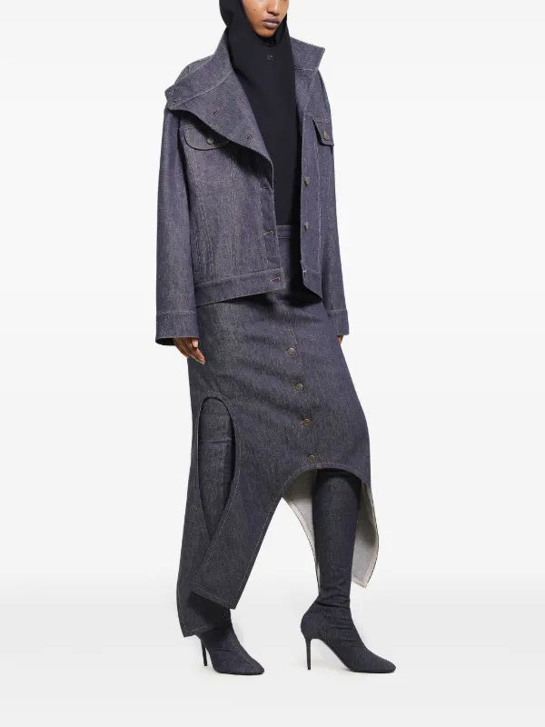 【関税込み】Courreges グレー Motorcycle デニムジャケット Courrèges Motorcycle デニムジャケット | グレー | FARFETCH JP