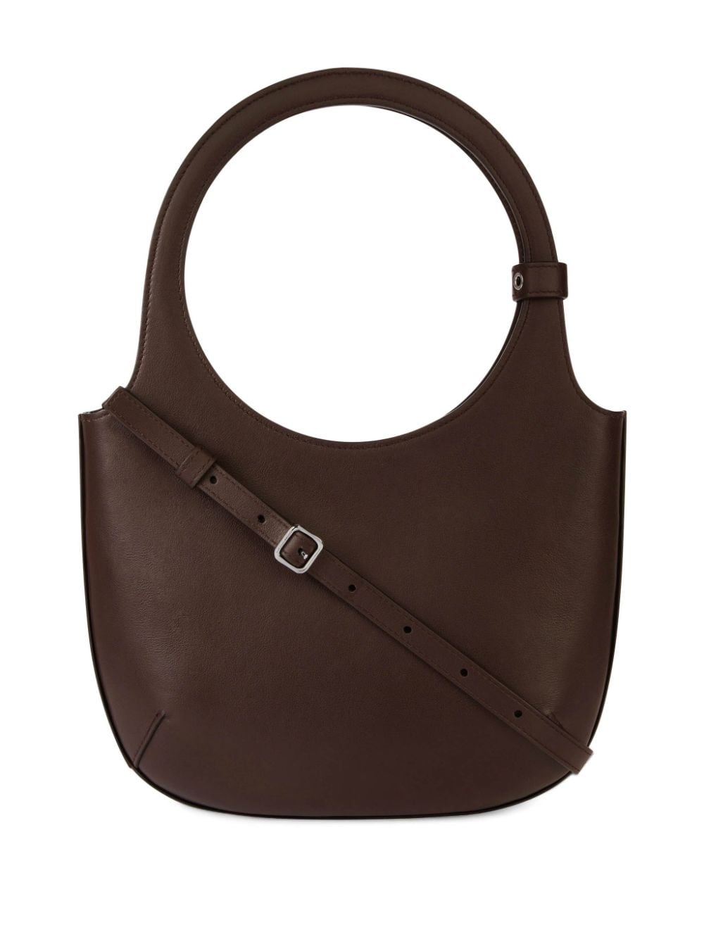 Shop Courrèges Holy Leather Tote Bag In Brown