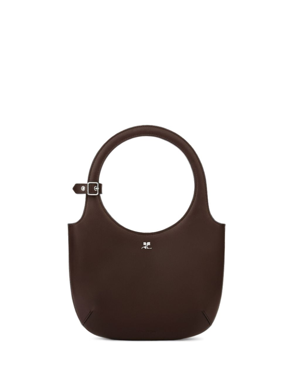 Shop Courrèges Holy Leather Tote Bag In Brown