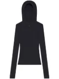 Courrèges hooded knitted top - Black