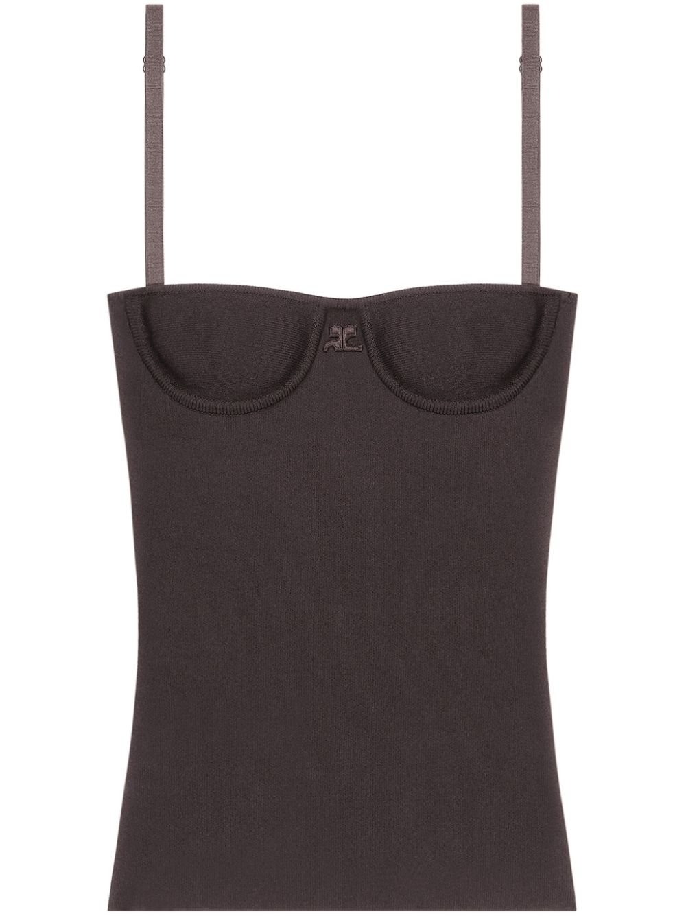 Shop Courrèges Lingerie Interlock Top In Brown