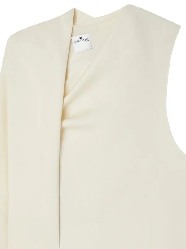 courrèges オフショルダー ニットトップス AsRiRe ニット セーター ヒョウ柄モチーフ 2way/オフショルダー