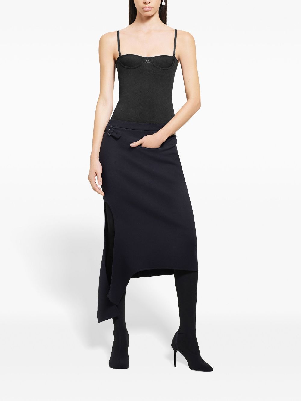 Courrèges Slash midi-rok - Zwart