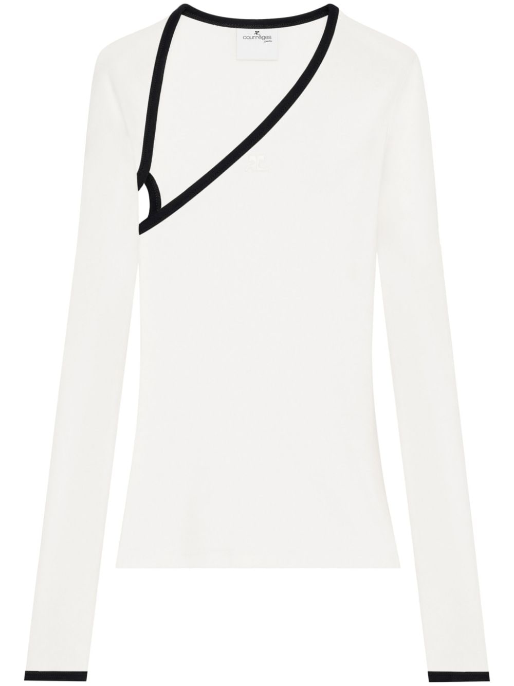 Courrèges T-shirt Slash con rifinitura a contrasto - Bianco