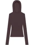 Courrèges hooded knitted top - Brown