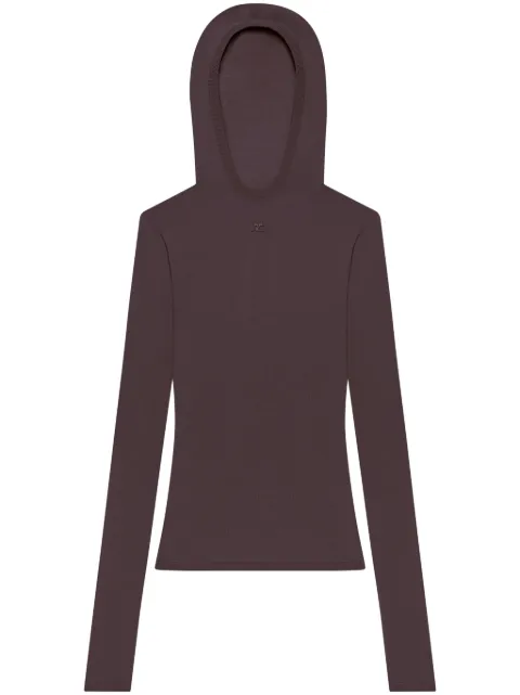 Courrèges top tejido con capucha