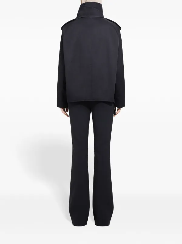Courrèges Short Oblique Trench Coat | Black | FARFETCH