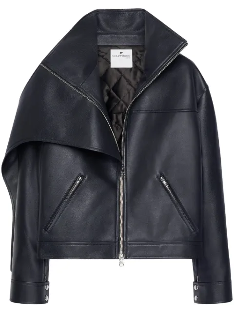 Courrèges جاكيت جلد واسع