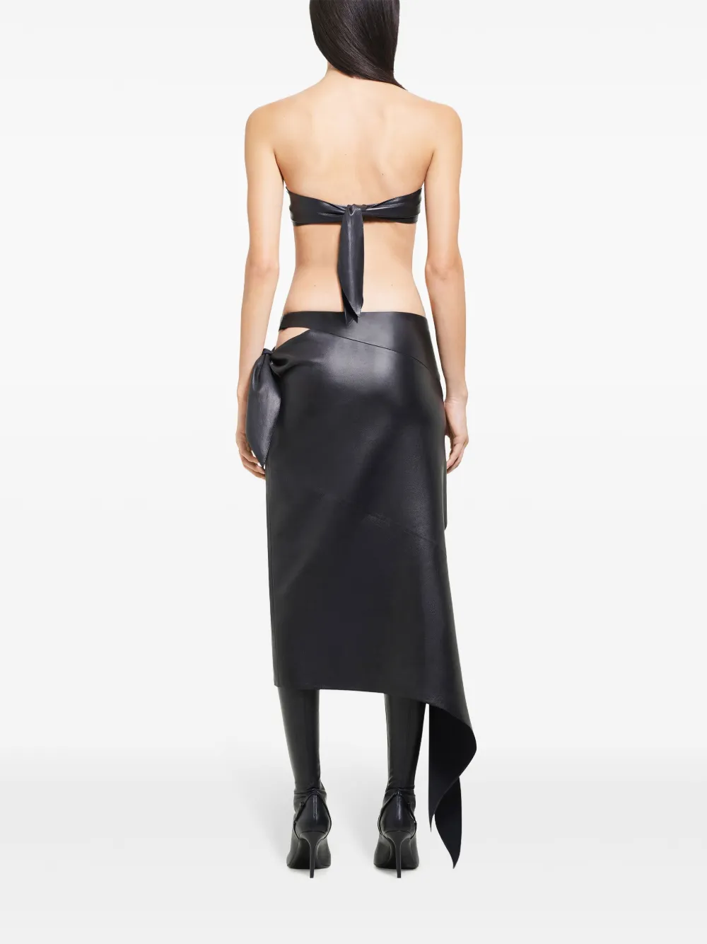 Courrèges Slash leren rok Zwart