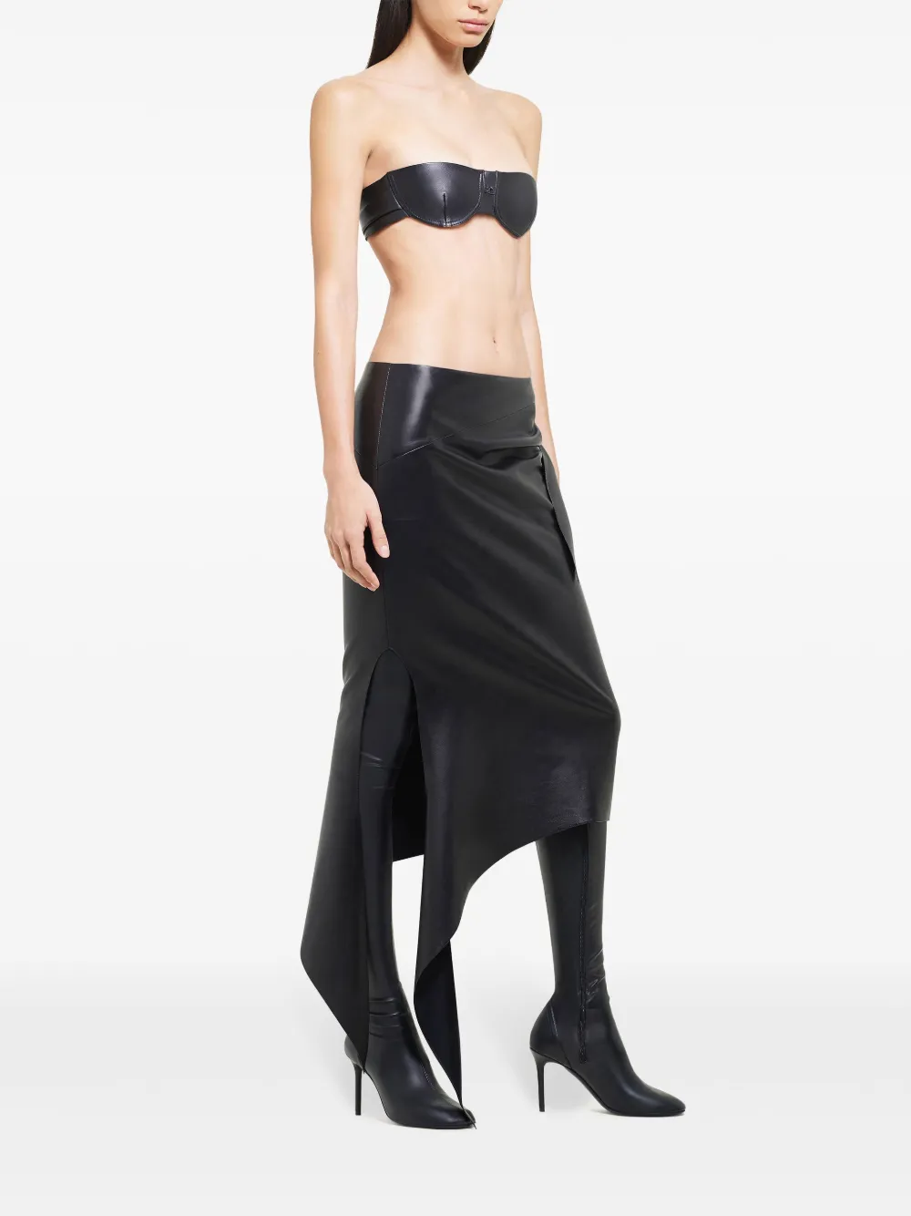 Courrèges Slash leren rok Zwart