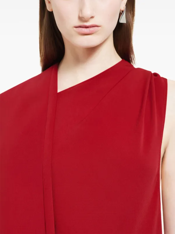 【関税込み】Courreges レッド アシンメトリー マキシドレス Courrèges カットアウト ドレープドレス | レッド | FARFETCH JP
