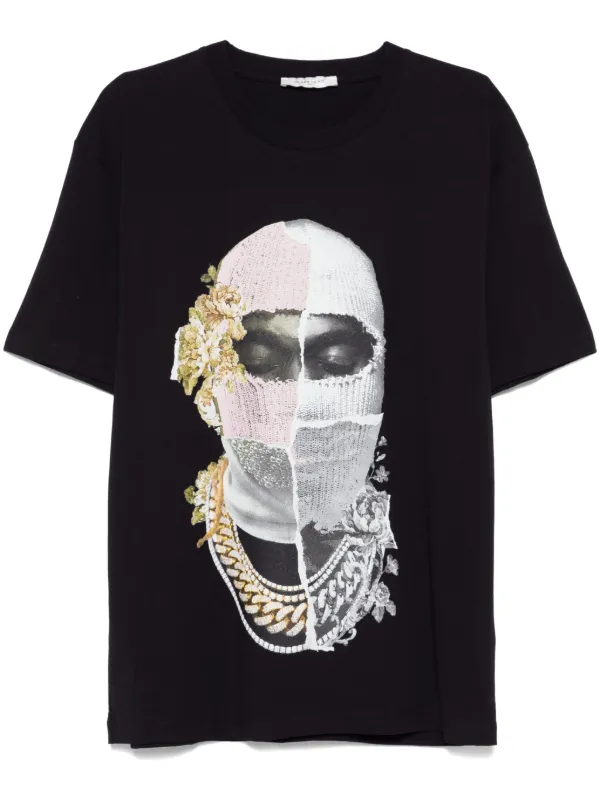 Ih Nom Uh Nit Newspaper Mask T shirt Black FARFETCH TR
