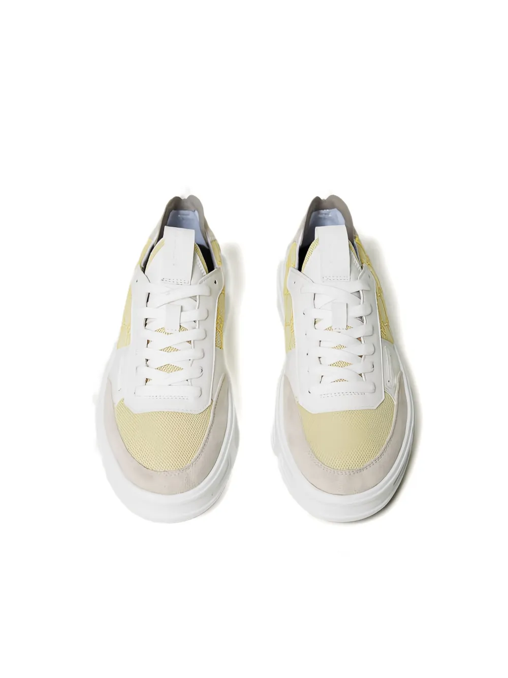 TWINSET Fessura monogram-panel lace-up sneakers Wit