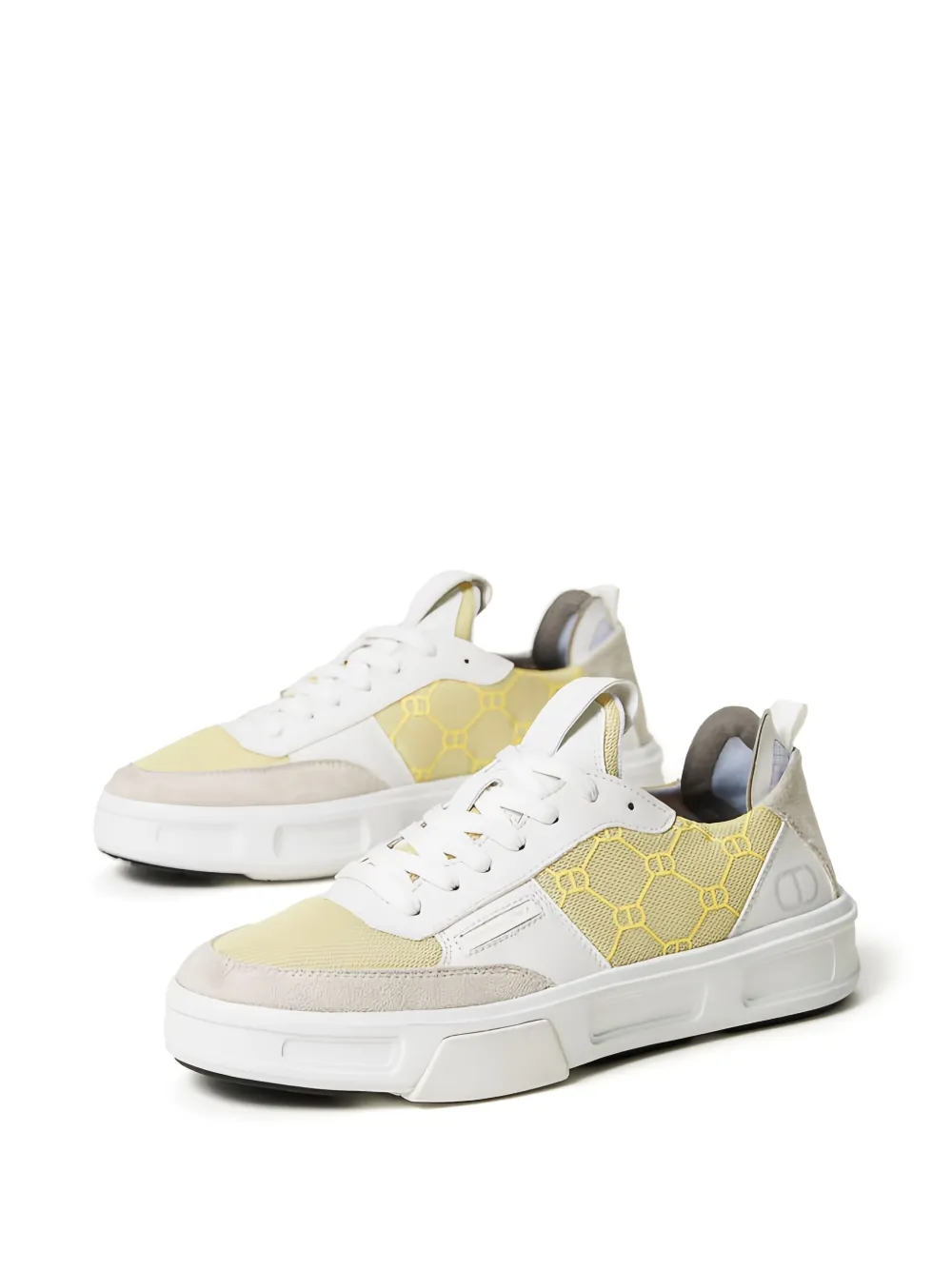 TWINSET Fessura sneakers met vlak met monogram - Wit