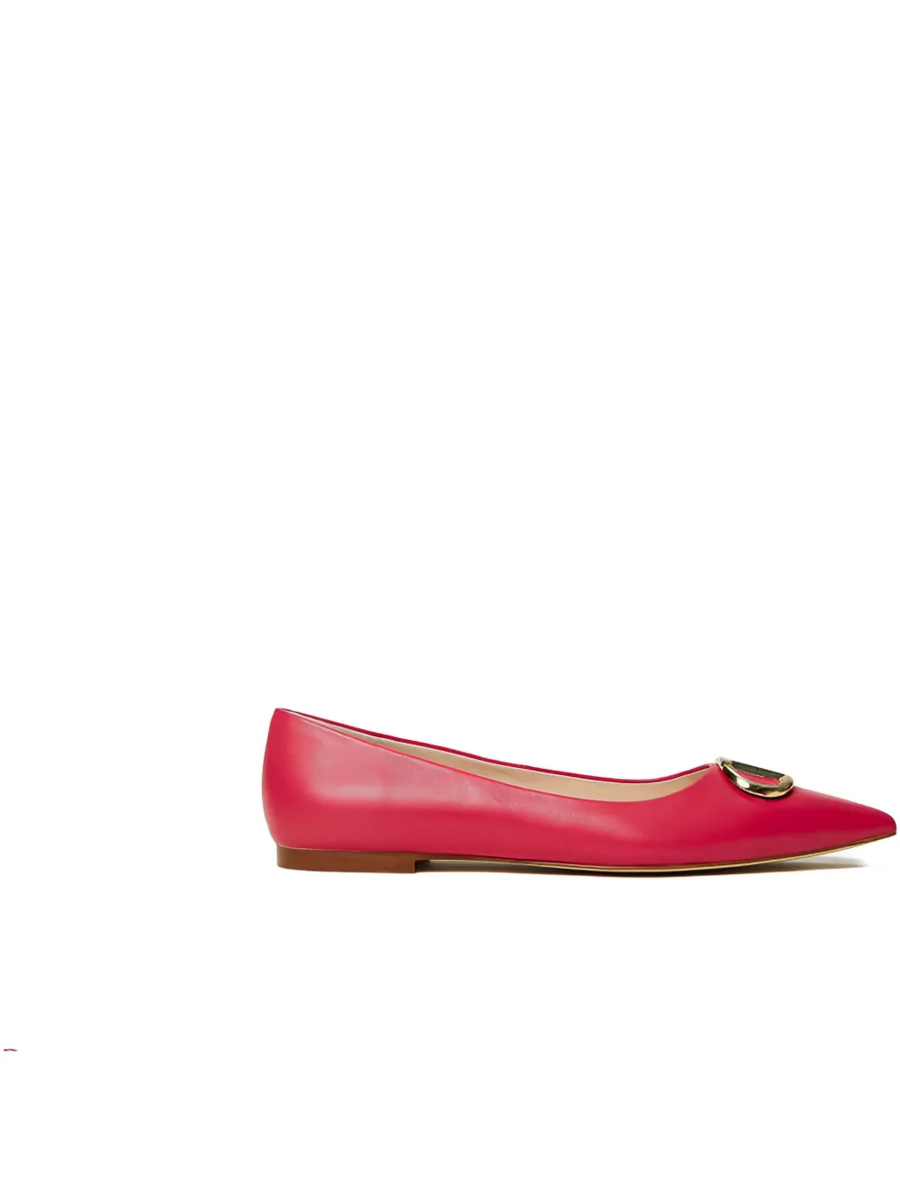 TWINSET oval-T leather ballerinas Pink