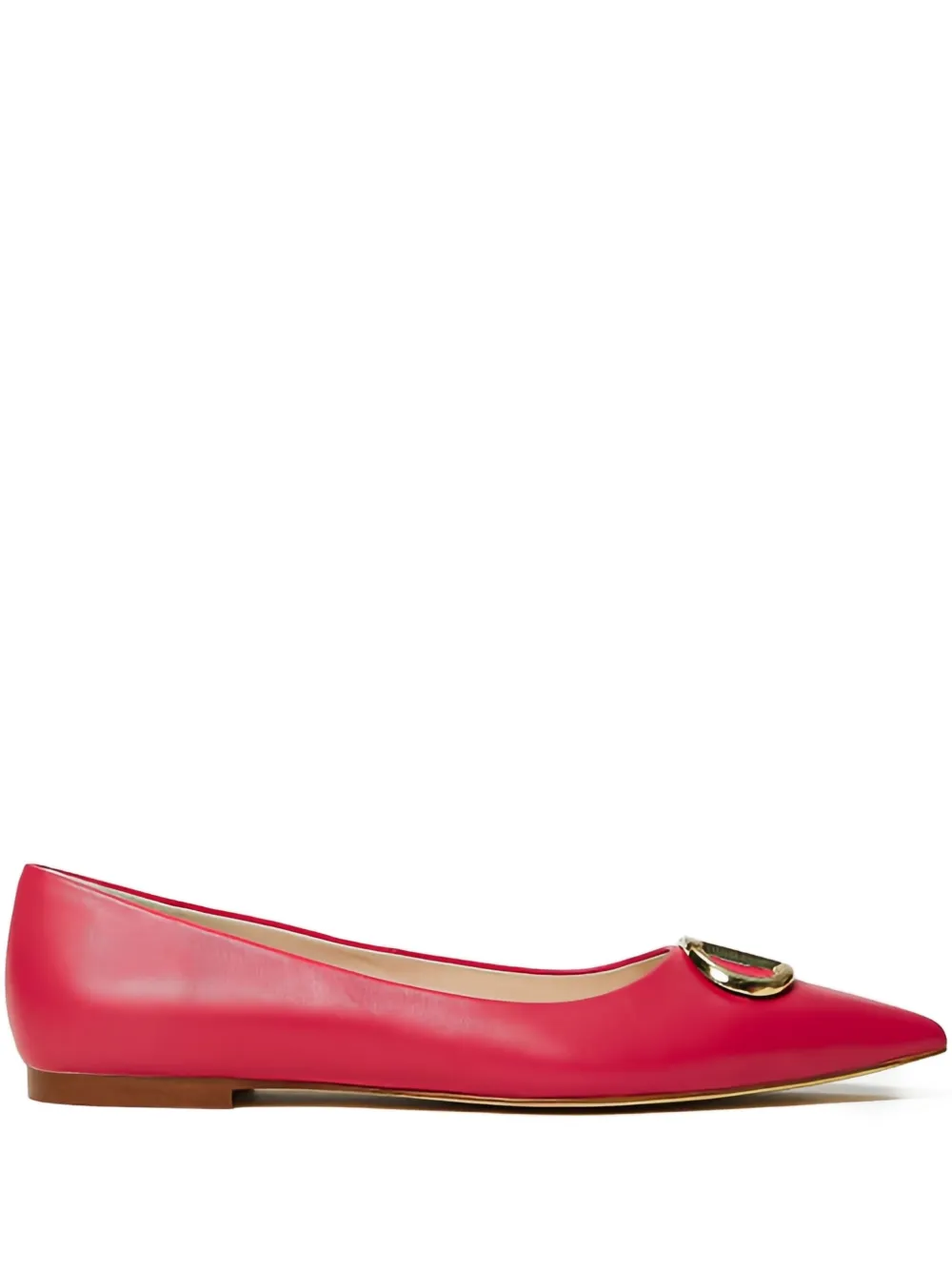 TWINSET oval-T leather ballerinas Pink