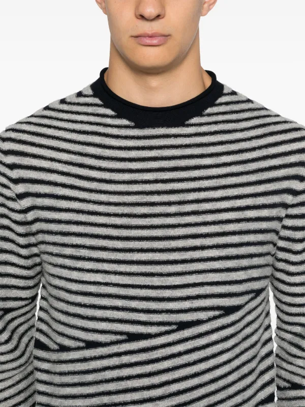 Giorgio Armani ストライプ セーター | ブルー | FARFETCH JP