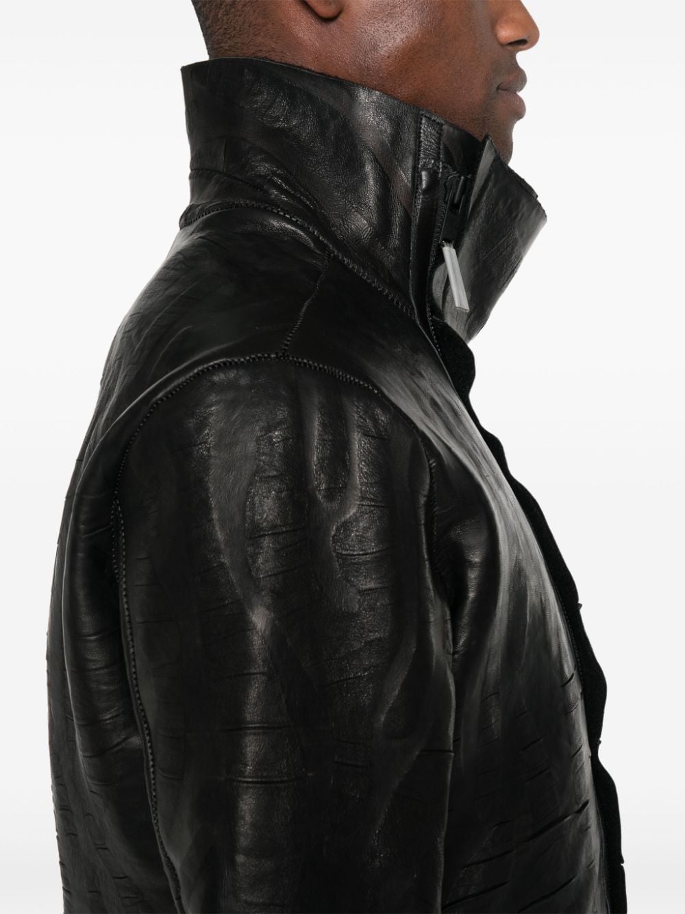 ISAAC SELLAM EXPERIENCE CREASED BIKER JACKET 