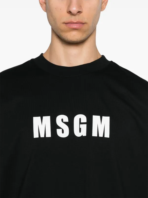 【送料&関税込】MSGM Logo Print T-shirt MSGM logo-print T-shirt | Black | FARFETCH