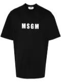 MSGM logo-print cotton T-shirt - Black