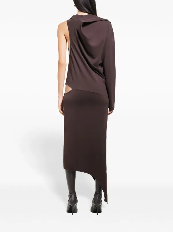 Off Shoulder dress - Brown - XS